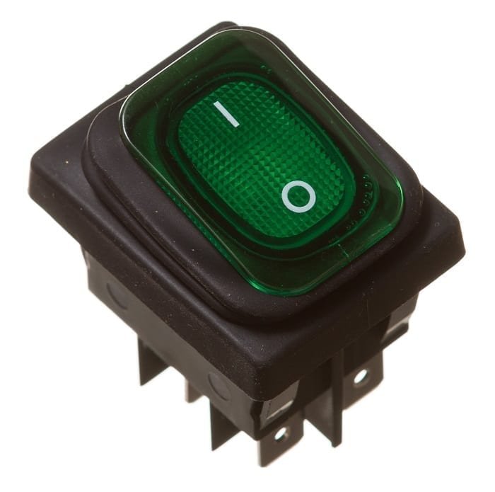 Waterproof rocker switch green