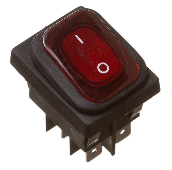 Waterproof rocker switch red